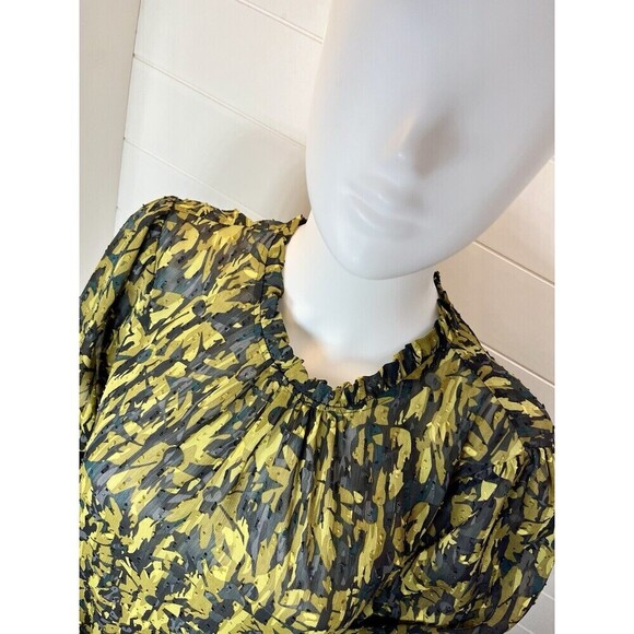 Maison D’Amelie Bishop Sleeve Floral Semi Sheer Regency Blouse XL Whimsigoth - Picture 4 of 15